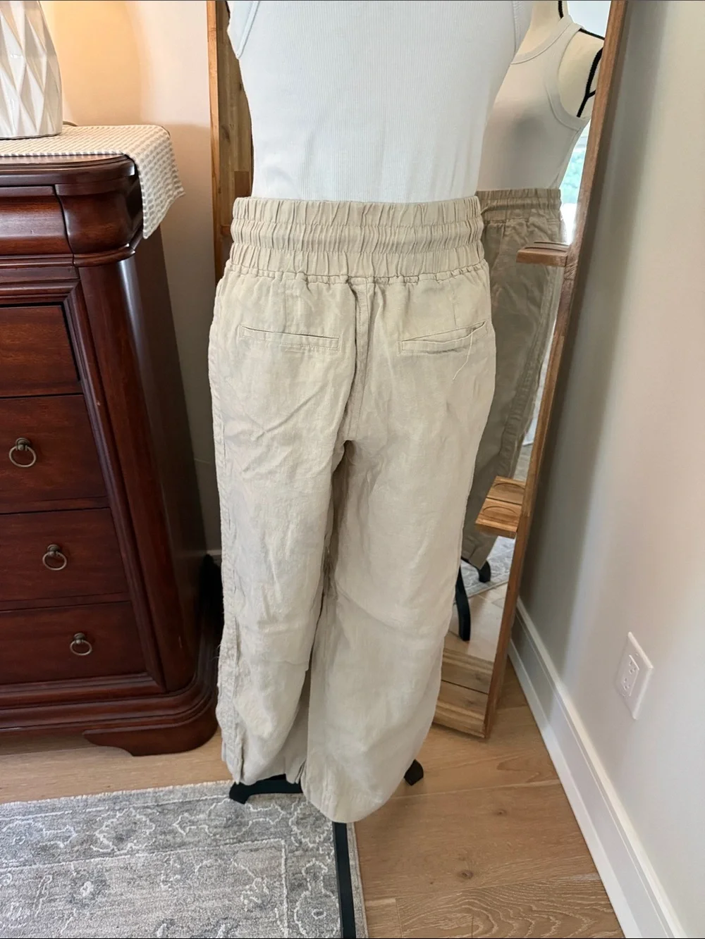 Quince Wide-Leg Drawstring Linen-Blend Pants - Beige